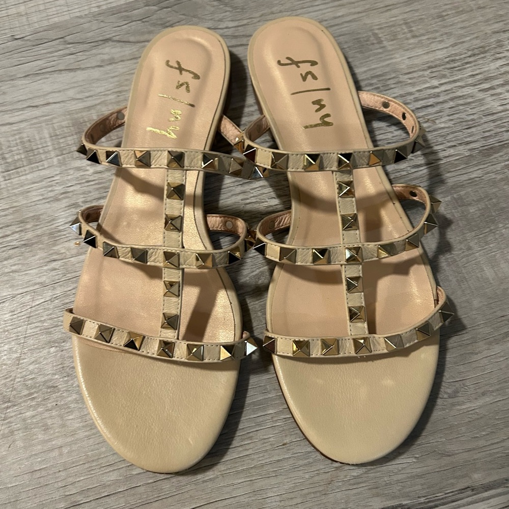 Tan Studded Sandals
